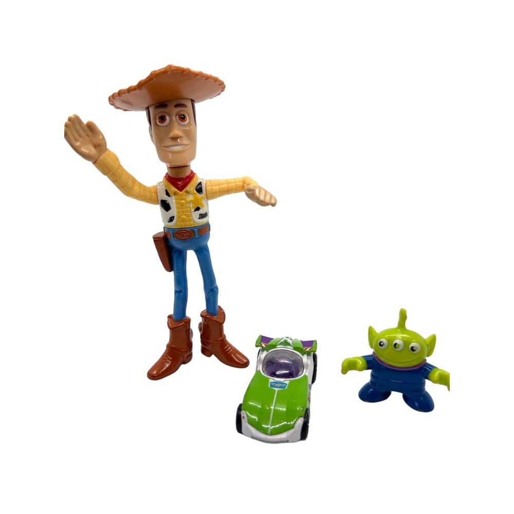 Disney Pixar Toy Story Woody Alien & Lightyear Car Figurine Set